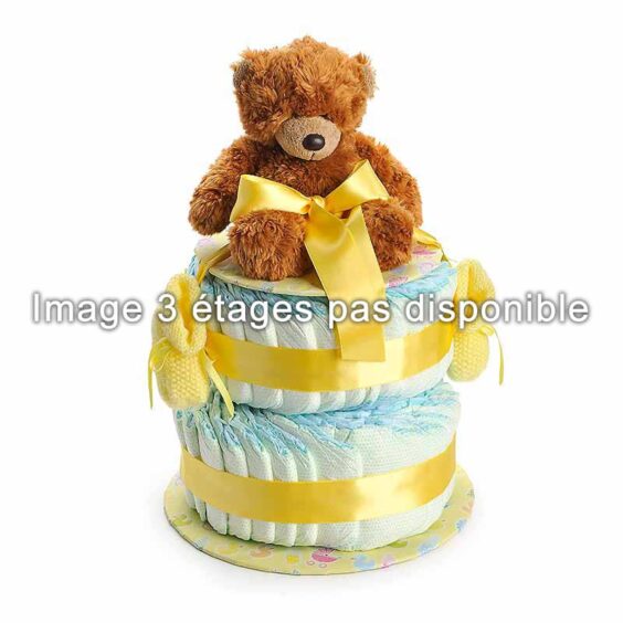 gâteau de couches, jaune, cadeau de naissance, par creatifpassion