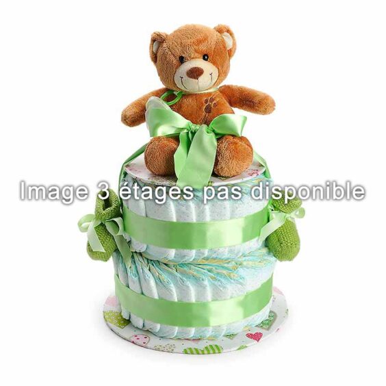 gâteau de couches, vert-tendre, cadeau de naissance,par creatifpassion