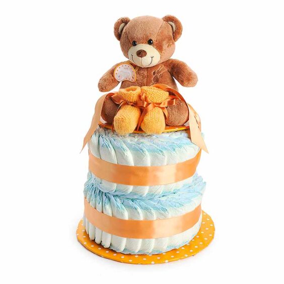 gâteau de couches, orange, cadeau de naissance, par creatifpassion